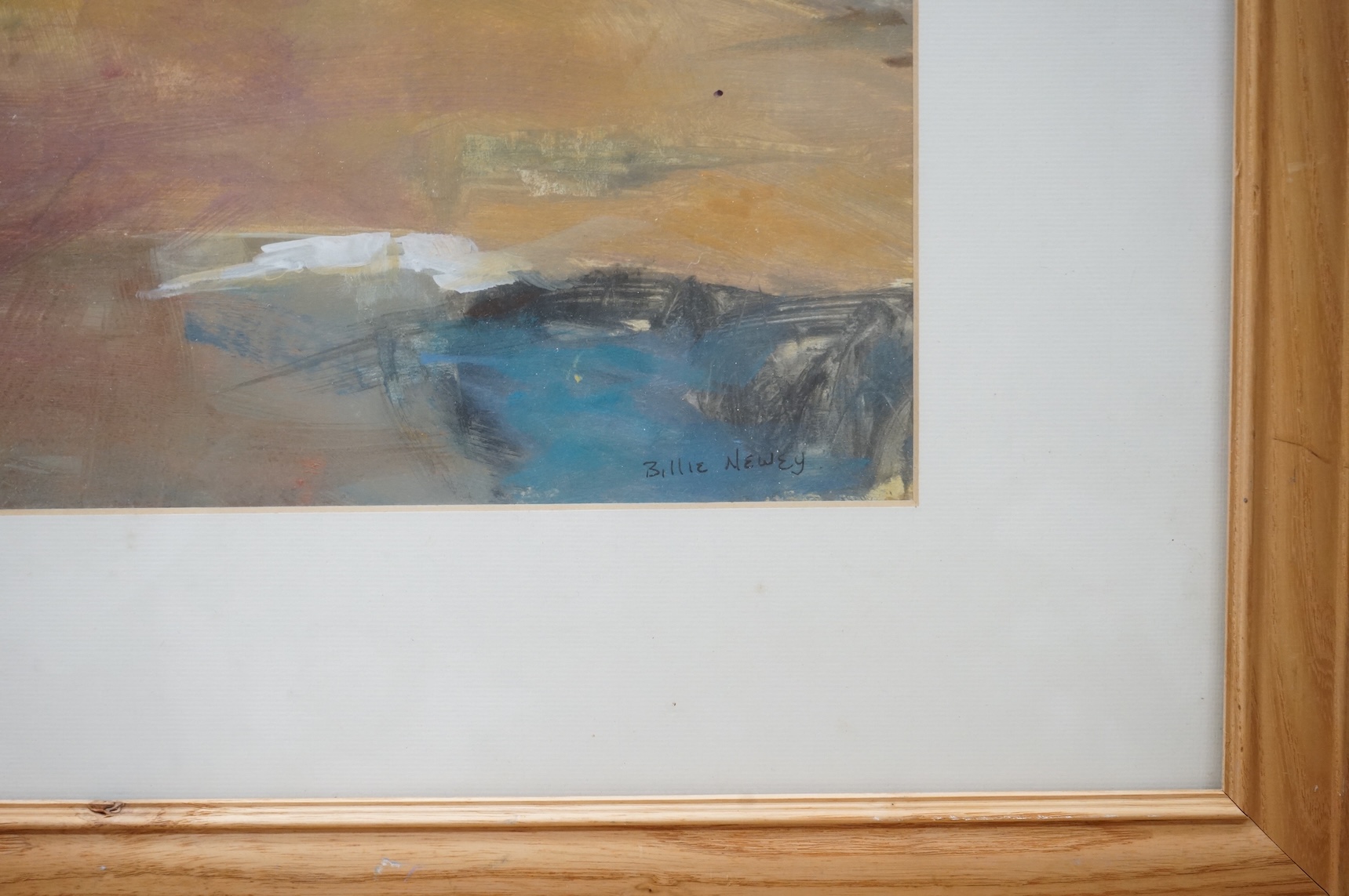 Billie Newey (Contemporary), Abstract landscape, signed, oil on board, 49 x 36cm